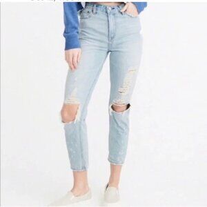 Abercrombie & Fitch Annie High Rise Girlfriend Distressed Jeans Size 24